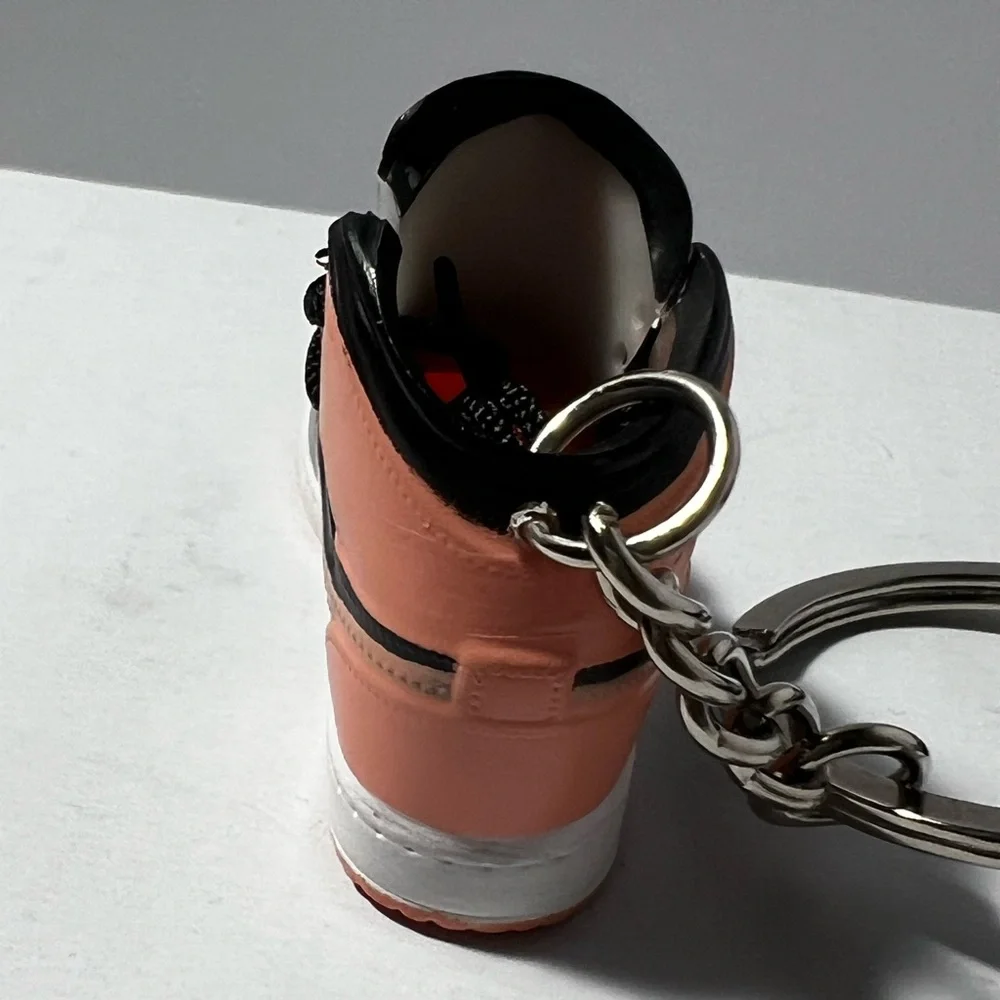 3D‎ mini sneaker shoe keychain Black and Pink novelty trinkets